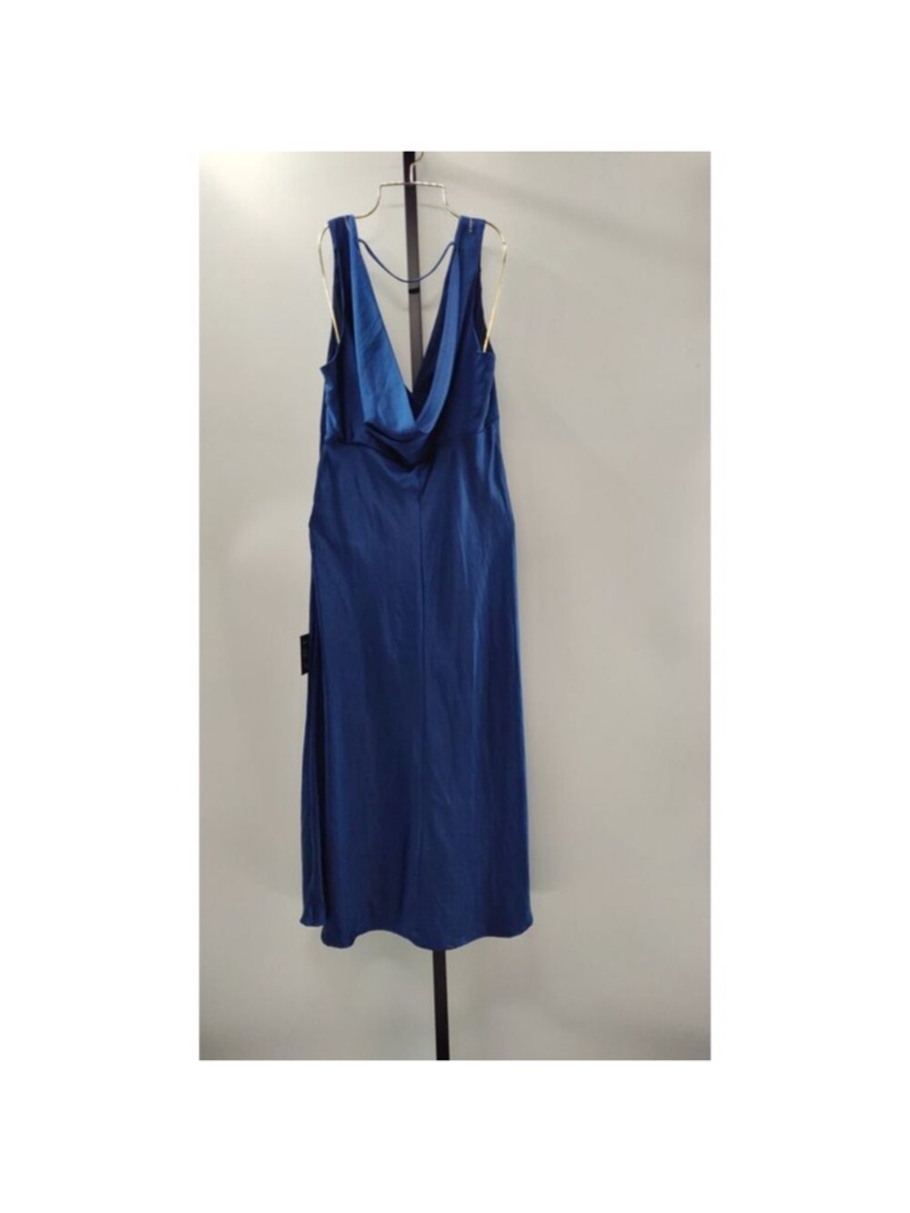 Lulus - Incredible Love Navy Satin Cowl Back Midi Slip Dress - Picture 7 of 7